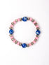 Handmade Stretchable Bracelet With Blue Pottery Beads